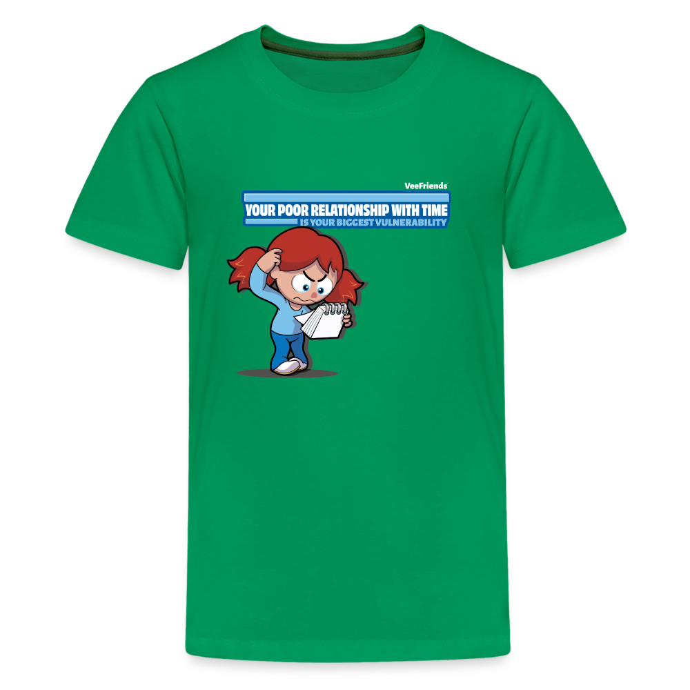 Your Poor Relationship With Time Is Your Biggest Vulnerability Character Comfort Kids Tee - kelly green