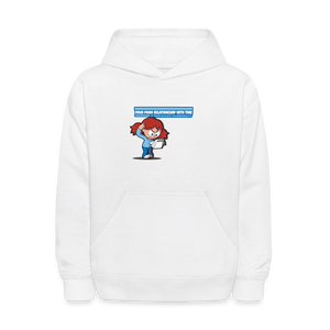 Your Poor Relationship With Time Is Your Biggest Vulnerability Character Comfort Kids Hoodie - white