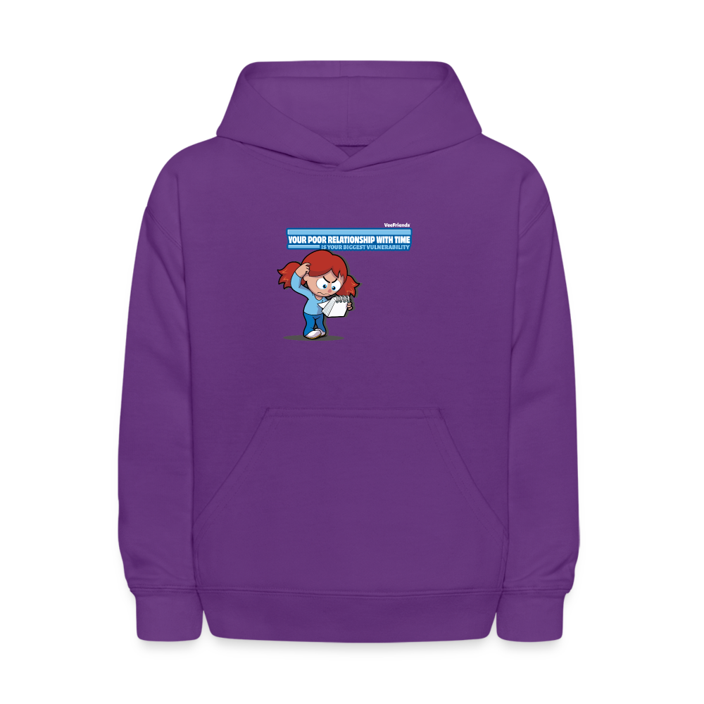 Your Poor Relationship With Time Is Your Biggest Vulnerability Character Comfort Kids Hoodie - purple