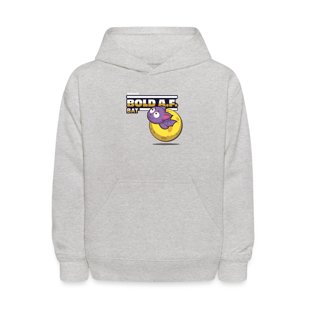 Bold A.F. Bat Character Comfort Kids Hoodie - heather gray