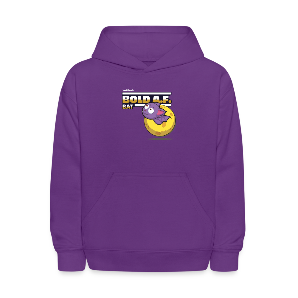 Bold A.F. Bat Character Comfort Kids Hoodie - purple