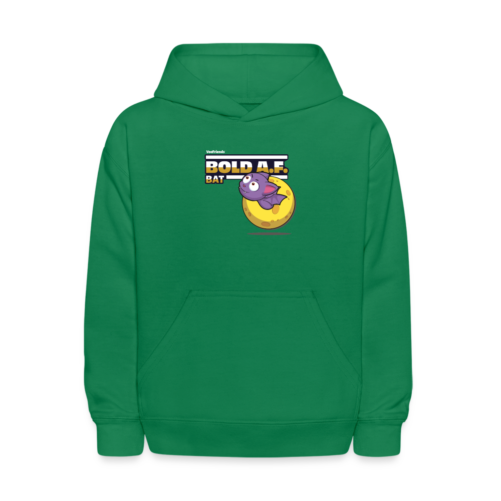 Bold A.F. Bat Character Comfort Kids Hoodie - kelly green