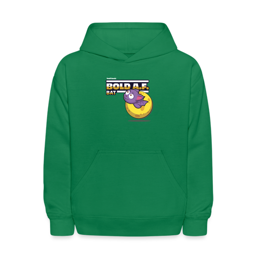 Bold A.F. Bat Character Comfort Kids Hoodie - kelly green