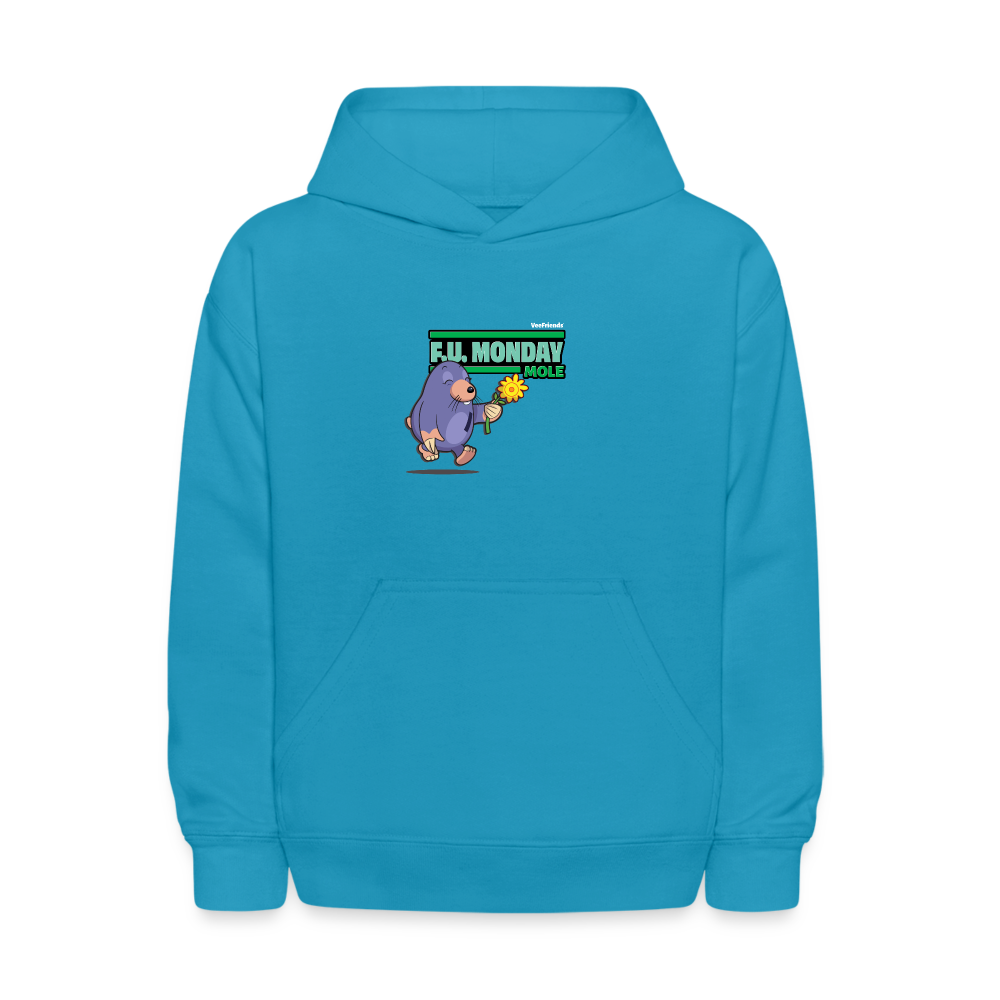 F.U. Monday Mole Character Comfort Kids Hoodie - turquoise