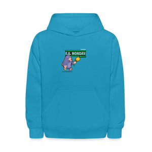 
            
                Load image into Gallery viewer, F.U. Monday Mole Character Comfort Kids Hoodie - turquoise
            
        