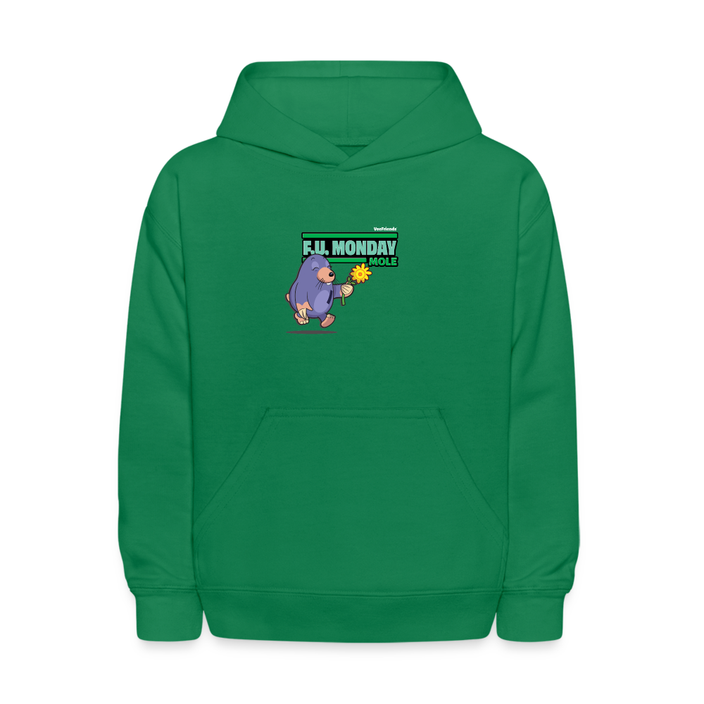 F.U. Monday Mole Character Comfort Kids Hoodie - kelly green