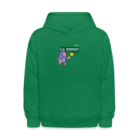 F.U. Monday Mole Character Comfort Kids Hoodie - kelly green