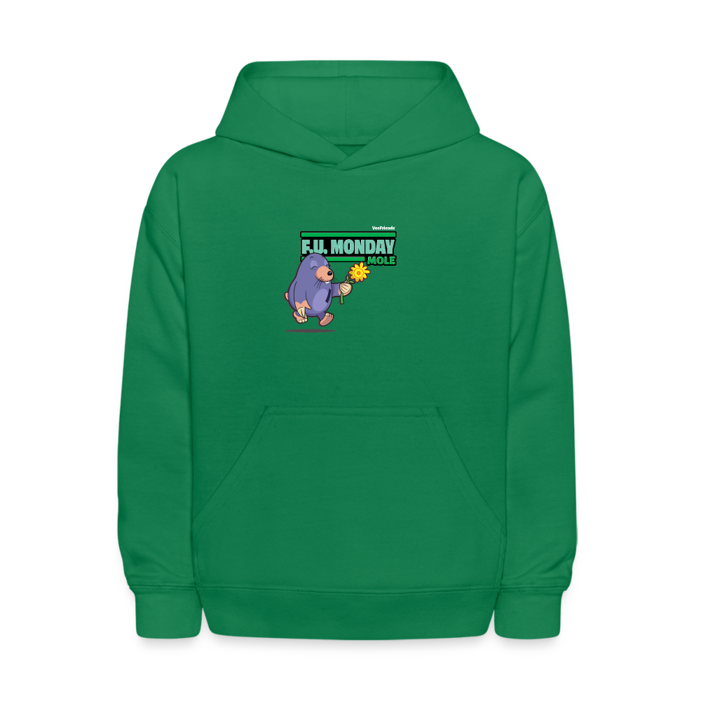 
            
                Load image into Gallery viewer, F.U. Monday Mole Character Comfort Kids Hoodie - kelly green
            
        