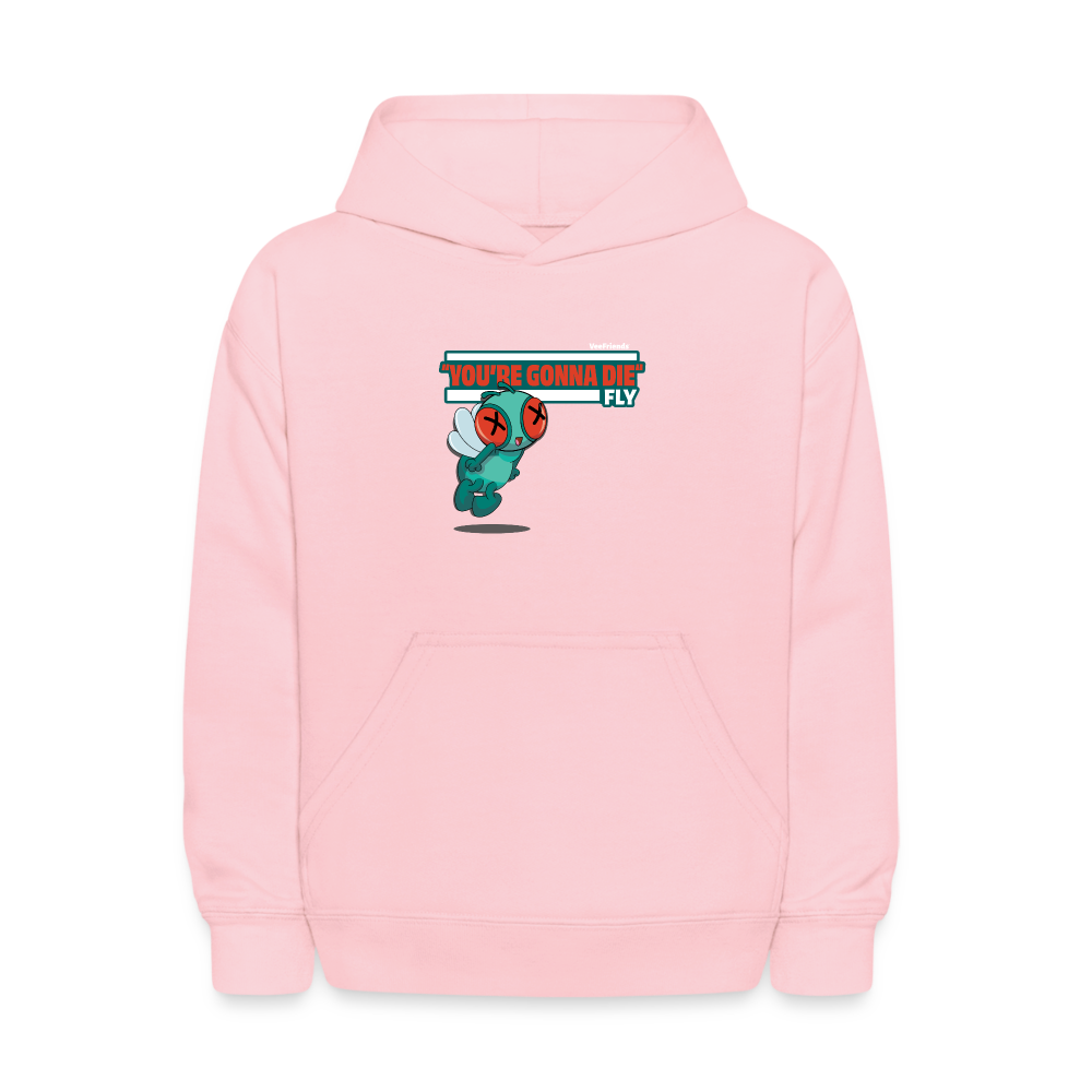 "You’re Gonna Die" Fly Character Comfort Kids Hoodie - pink