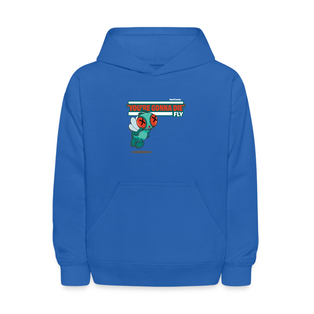"You’re Gonna Die" Fly Character Comfort Kids Hoodie - royal blue