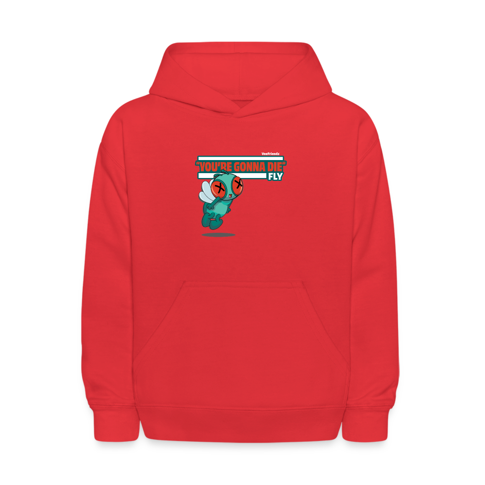 "You’re Gonna Die" Fly Character Comfort Kids Hoodie - red