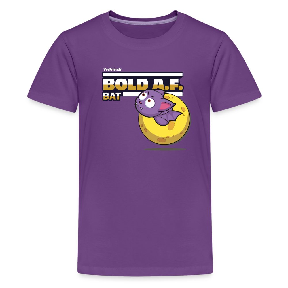 Bold A.F. Bat Character Comfort Kids Tee - purple