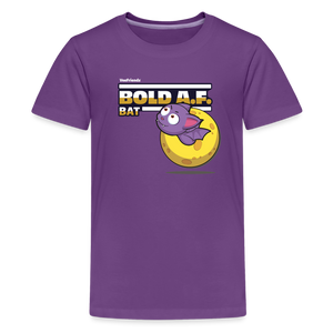 Bold A.F. Bat Character Comfort Kids Tee - purple