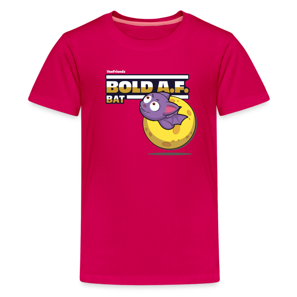 Bold A.F. Bat Character Comfort Kids Tee - dark pink