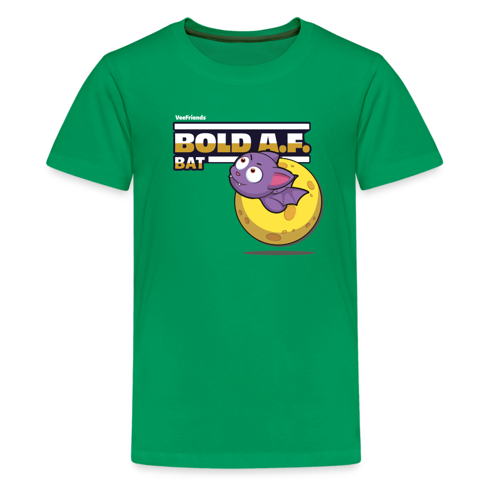 Bold A.F. Bat Character Comfort Kids Tee - kelly green