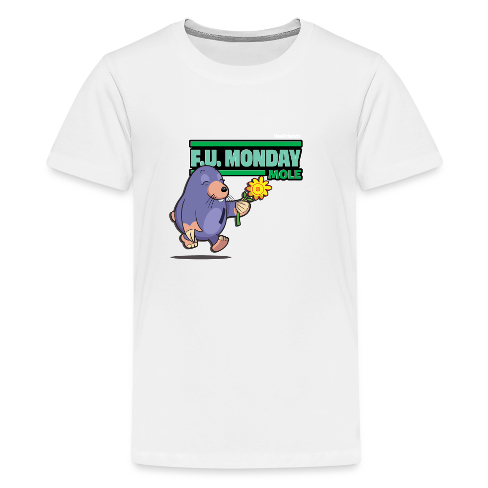 F.U. Monday Mole Character Comfort Kids Tee - white