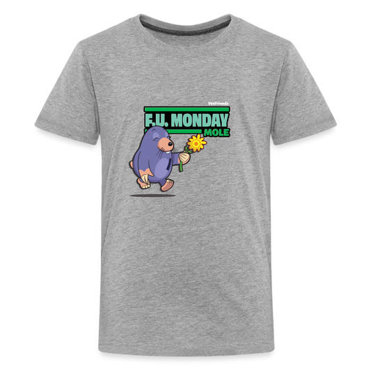 F.U. Monday Mole Character Comfort Kids Tee - heather gray