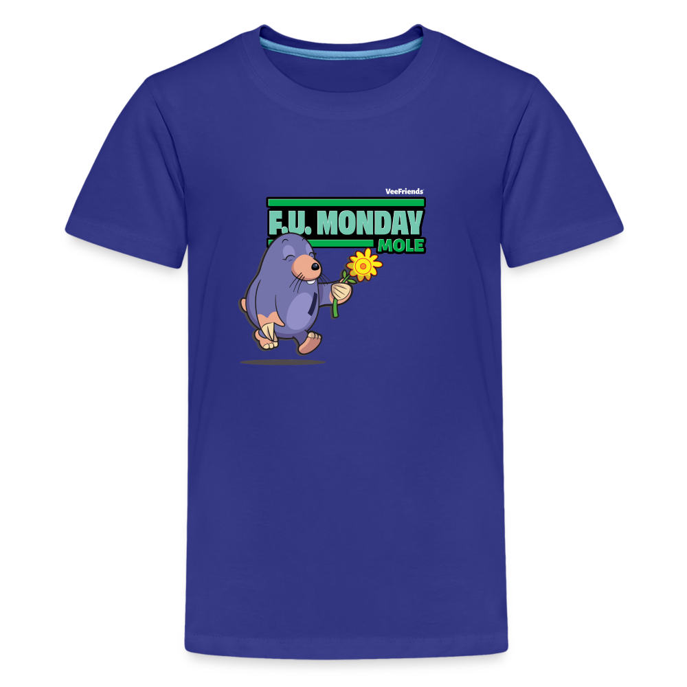 F.U. Monday Mole Character Comfort Kids Tee - royal blue