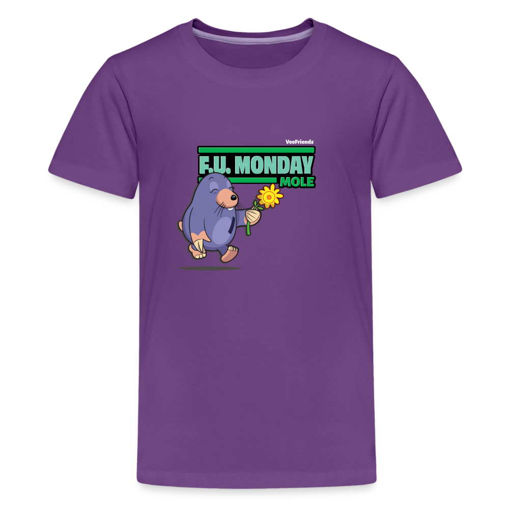 F.U. Monday Mole Character Comfort Kids Tee - purple