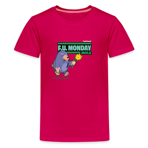 
            
                Load image into Gallery viewer, F.U. Monday Mole Character Comfort Kids Tee - dark pink
            
        