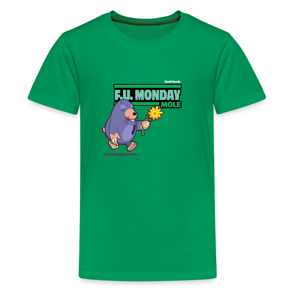 F.U. Monday Mole Character Comfort Kids Tee - kelly green