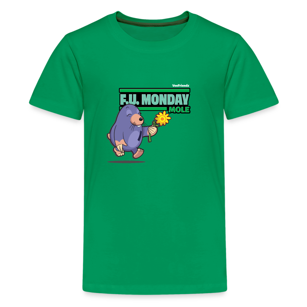
            
                Load image into Gallery viewer, F.U. Monday Mole Character Comfort Kids Tee - kelly green
            
        
