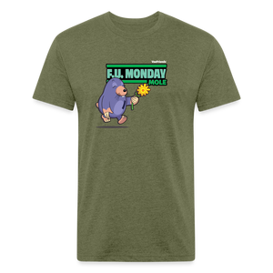 F.U. Monday Mole Character Comfort Adult Tee - heather military green
