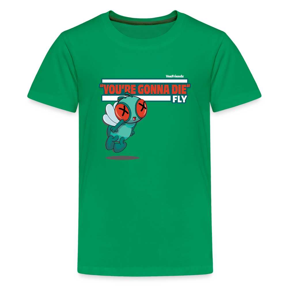 "You’re Gonna Die" Fly Character Comfort Kids Tee - kelly green