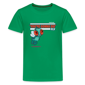 
            
                Load image into Gallery viewer, &amp;quot;You’re Gonna Die&amp;quot; Fly Character Comfort Kids Tee - kelly green
            
        