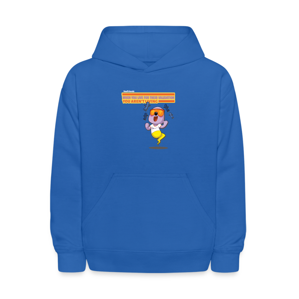 
            
                Load image into Gallery viewer, When You Live For Their Validation You Aren’t Living Character Comfort Kids Hoodie - royal blue
            
        