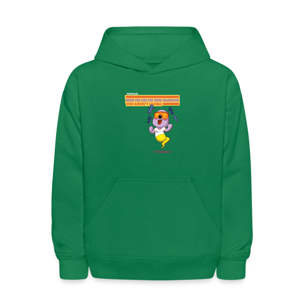 
            
                Load image into Gallery viewer, When You Live For Their Validation You Aren’t Living Character Comfort Kids Hoodie - kelly green
            
        
