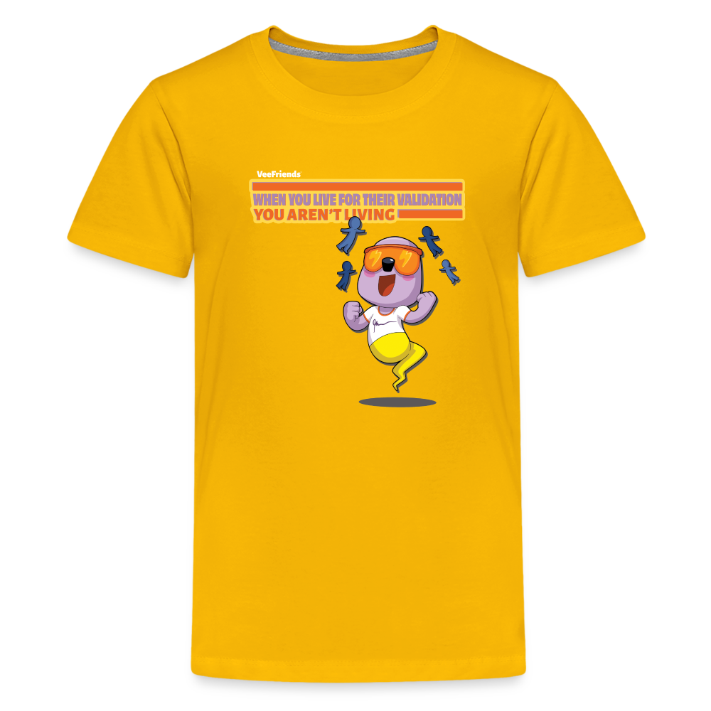 When You Live For Their Validation You Aren’t Living Character Comfort Kids Tee - sun yellow