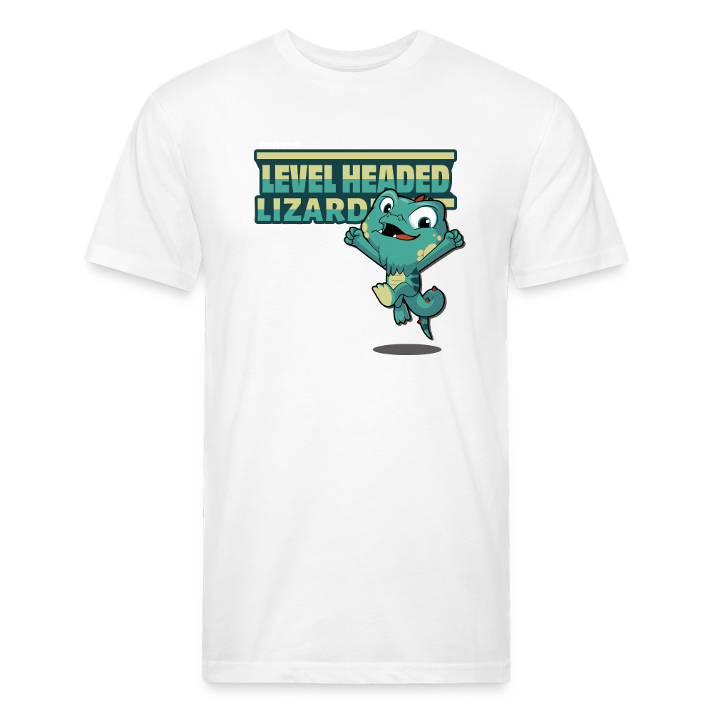 Level Headed Lizard Character Comfort Adult Tee - white