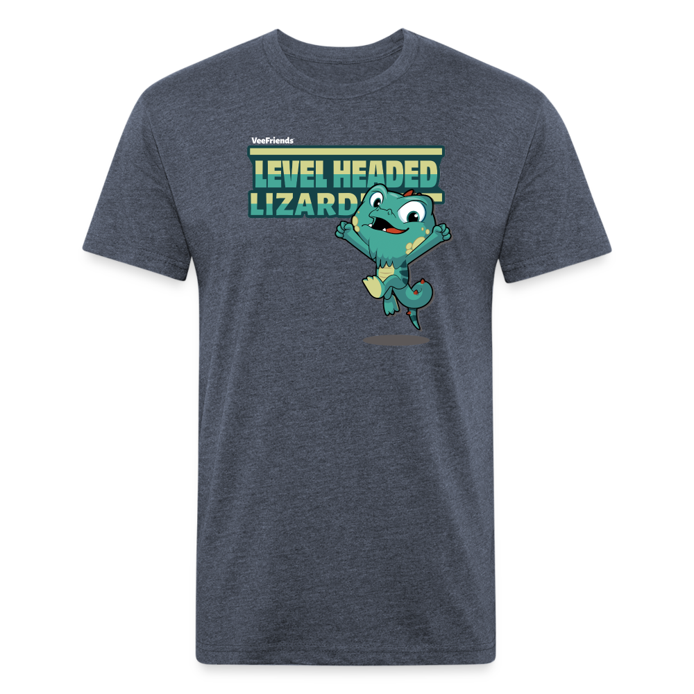 Level Headed Lizard Character Comfort Adult Tee - heather navy