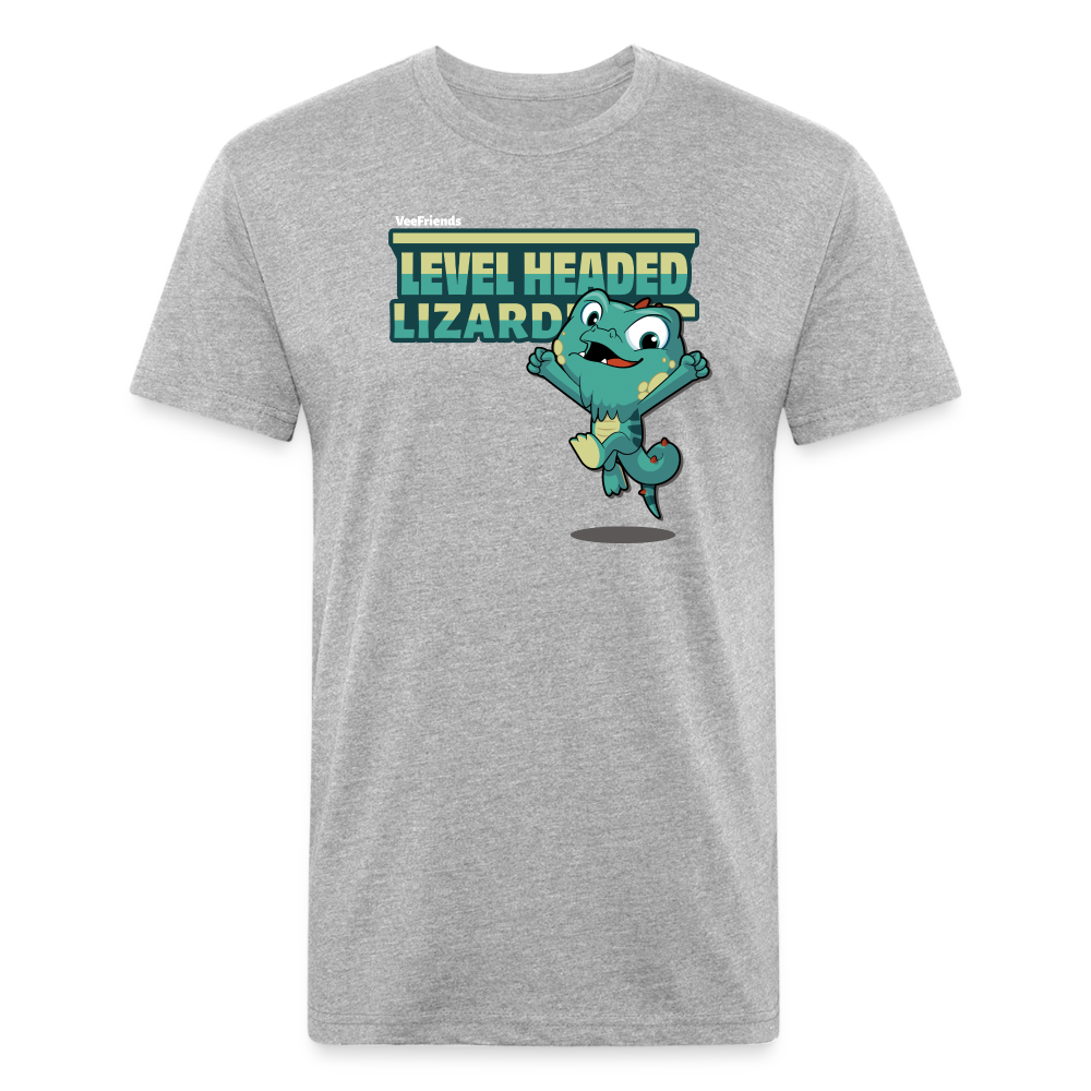 Level Headed Lizard Character Comfort Adult Tee - heather gray