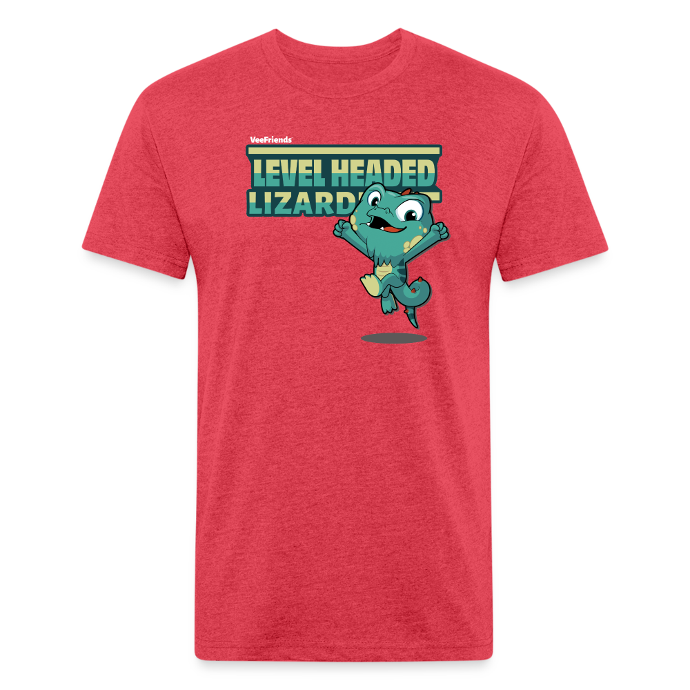 Level Headed Lizard Character Comfort Adult Tee - heather red