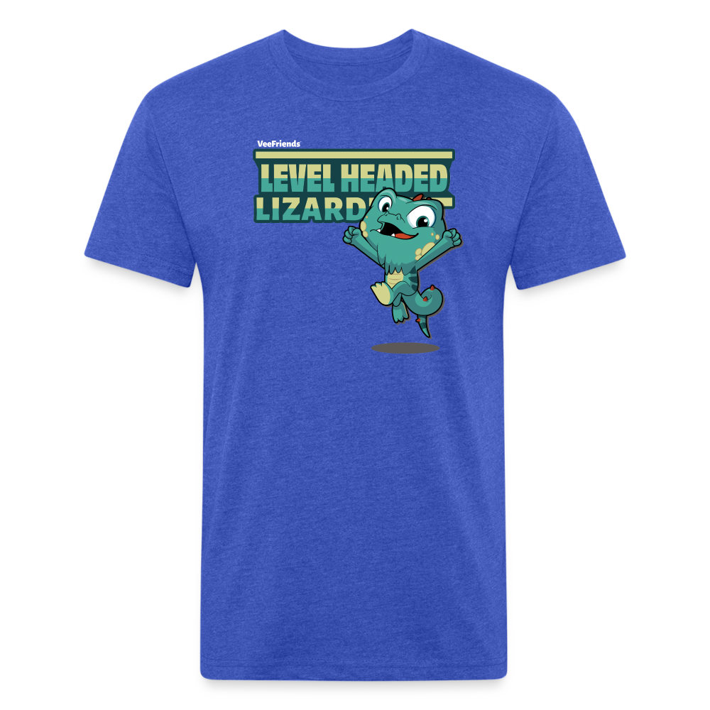 Level Headed Lizard Character Comfort Adult Tee - heather royal