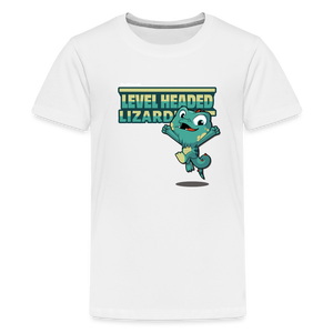 
            
                Load image into Gallery viewer, Level Headed Lizard Character Comfort Kids Tee - white
            
        