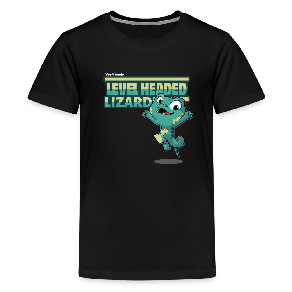 
            
                Load image into Gallery viewer, Level Headed Lizard Character Comfort Kids Tee - black
            
        