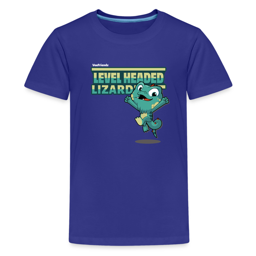 
            
                Load image into Gallery viewer, Level Headed Lizard Character Comfort Kids Tee - royal blue
            
        