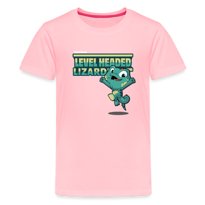 
            
                Load image into Gallery viewer, Level Headed Lizard Character Comfort Kids Tee - pink
            
        