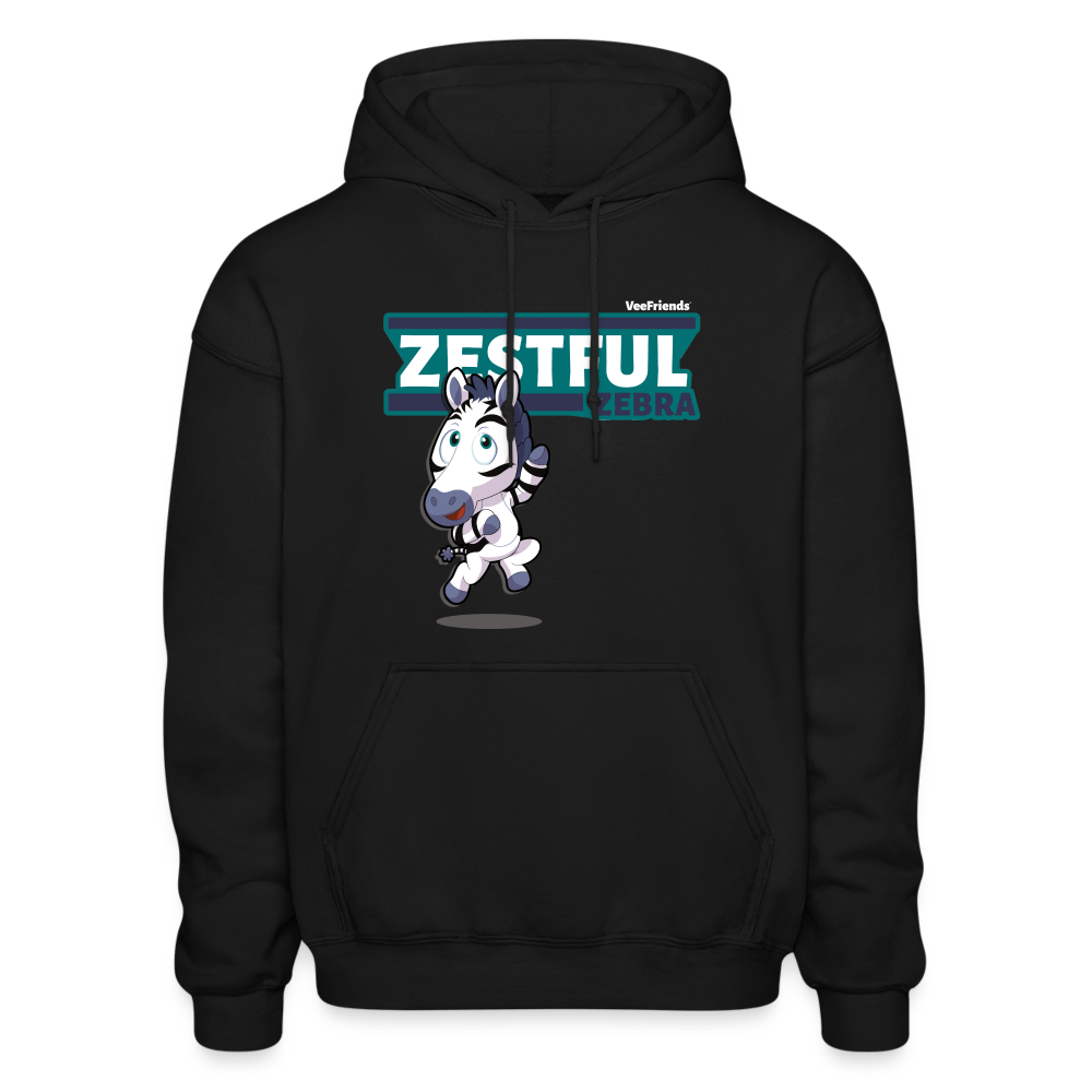 Zestful Zebra Character Comfort Adult Hoodie - black