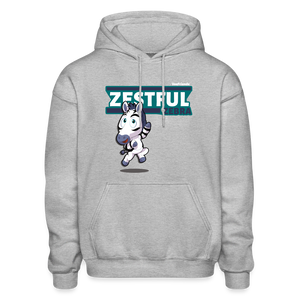 Zestful Zebra Character Comfort Adult Hoodie - heather gray
