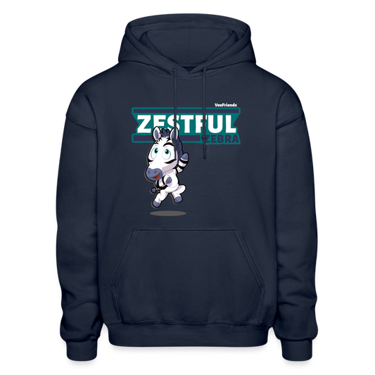 Zestful Zebra Character Comfort Adult Hoodie - navy