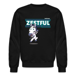 Zestful Zebra Character Comfort Adult Crewneck Sweatshirt - black
