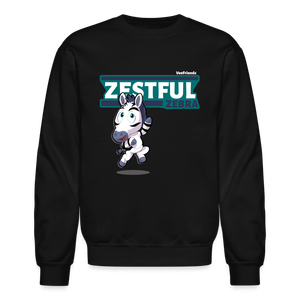 
            
                Load image into Gallery viewer, Zestful Zebra Character Comfort Adult Crewneck Sweatshirt - black
            
        