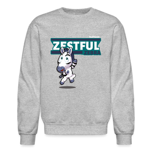 Zestful Zebra Character Comfort Adult Crewneck Sweatshirt - heather gray