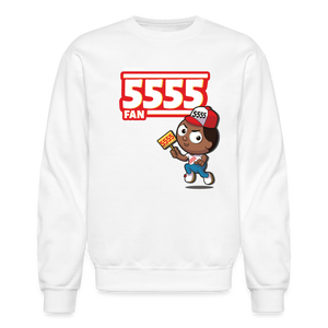 5555 Fan Character Comfort Adult Crewneck Sweatshirt - white