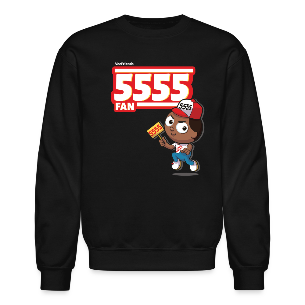 5555 Fan Character Comfort Adult Crewneck Sweatshirt - black