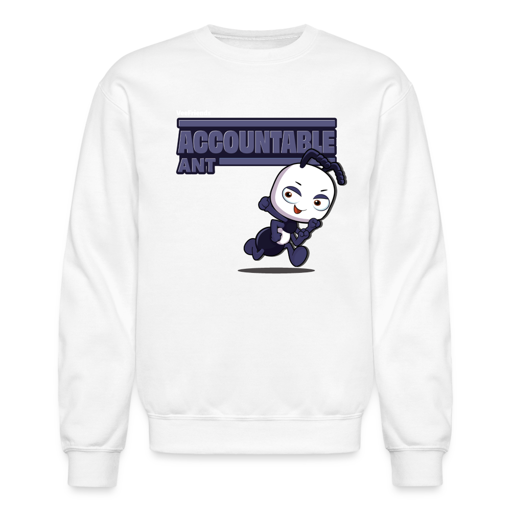 Accountable Ant Character Comfort Adult Crewneck Sweatshirt - white